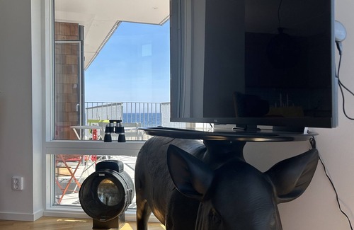 Aahus Apartment | Lägenhet på Stranden i Åhus med Havsutsikt och Närhet Till Spa & Utomhuspool