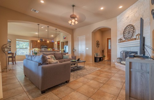 Canyon Lake House | Lake View Oasis- Sunset Lake Views, Large covered deck, fireplace, & gas firepit