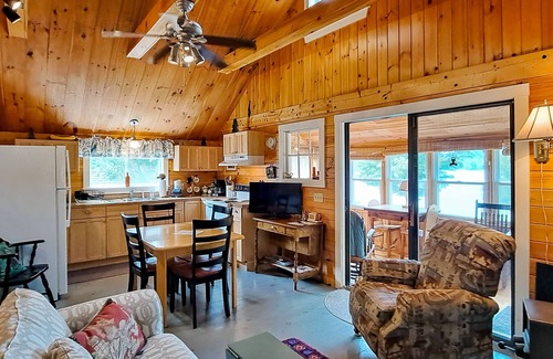 Greenville Cottage | Lakefront, cabin-inspired home with firepit, grill, & screened porch, Wifi