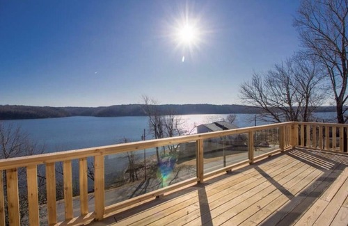Beaver Shores House | Lakeview Oasis has a panoramic lake view from the deck perfect for any getaway!