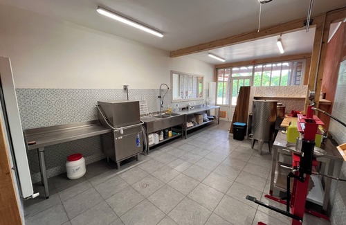 Chatte House | Le Domaine des Gameaux, gîte, large courtyard, kitchen area, games, workshops