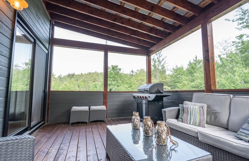 Sainte-Emelie-de-L'Energie Ski Chalet | Le Héron : Modern Waterfront Chalet with Spa