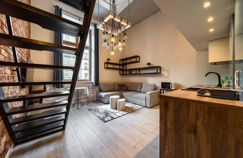 Krzyki Apartment | Loft Studio with Mezzanine