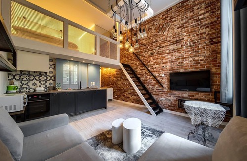 Krzyki Apartment | Loft Studio with Mezzanine