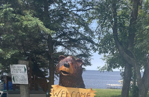 Arkdale House | Log Cabin w/indoor pool on Lake, 30 Min from Wis Dells! 8 min. from Sand Valley