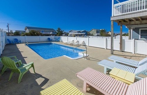 Sandbridge House | Lovely home with private pool, hot tub, foosball, air hockey & easy beach access