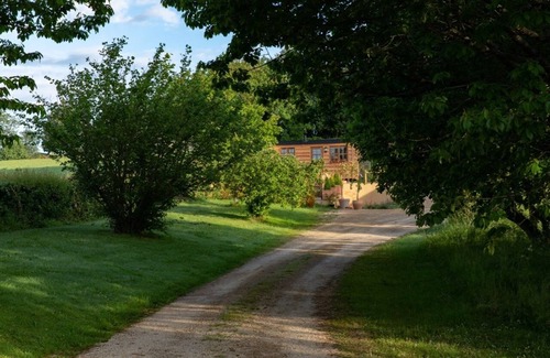 Belluton Cabin | Luxury Shepherds Hut with hot tub and WiFi in rural location near Bath +Bristol
