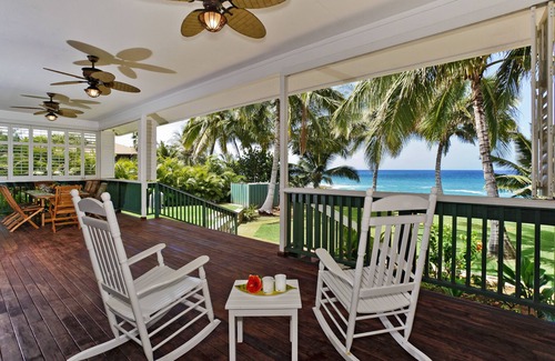 Makaha House | Makaha Hale: Oceanfront Custom Home w/A/C, Large Yard, & Lanai for Entertaining