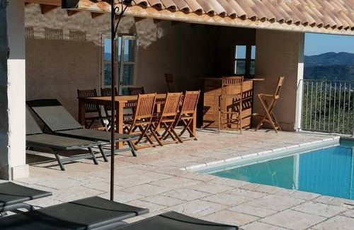 Chambonas Villa | Mas De Vignal Complet. Villa with beautiful infinity pool