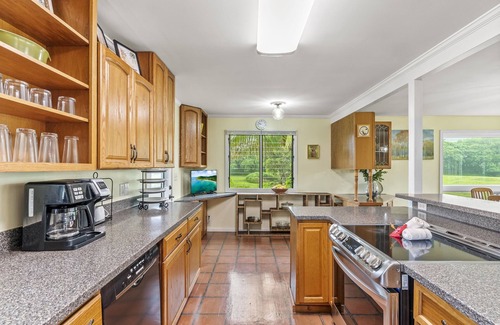 Punaluu House | Mau Loa Hale: Perfect Location 5 Acres Walk to Bch! Open concept! Breeze & Views