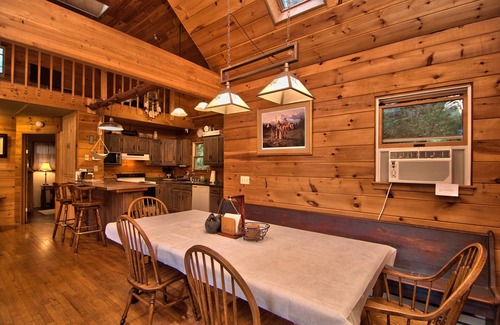 Greentown Ski Chalet | Michael's Big Woods Lakefront Chalet with WIFI, AC and water toys