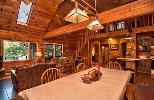 Greentown Ski Chalet | Michael's Big Woods Lakefront Chalet with WIFI, AC and water toys