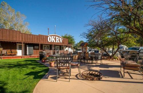 Moab South Valley House | Moab RV Resort Glamping Setup Tent in RV Park #4 OK-T4