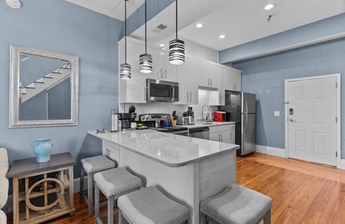 Wilmington Historic District Apartment | Modern Blues - Downtown Location with Parking