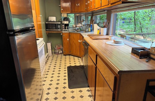 Champion Ski Chalet | Modern creekside chalet in Champion with private island minutes from 7 Springs