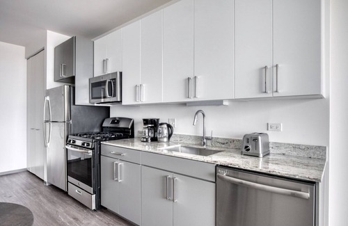 Logan Square Apartment | Modern Logan Square 1BR w/Roof Deck & Gym, 1 block to L, by Blueground