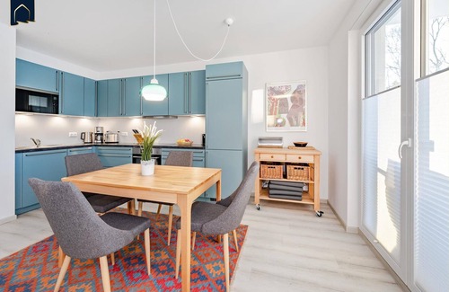 Zirchow Apartment | Modern vacation apartment with balcony, sauna and garden view on the Szczecin Lagoon