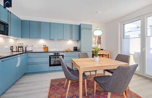 Zirchow Apartment | Modern vacation apartment with balcony, sauna and garden view on the Szczecin Lagoon