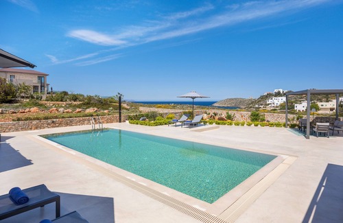 Tersanas Villa | Modern villa with private heated pool and great view!