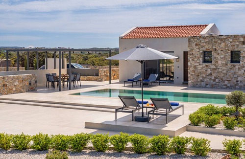 Tersanas Villa | Modern villa with private heated pool and great view!