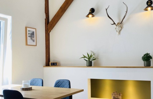 Werneck Apartment | Modernes Apartment mit Kamin für 3 Personen