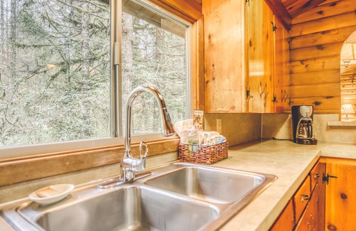 Rhododendron Cabin | Moondance Cabin - Secluded Creekside Log Cabin, Fireplace, Hot Tub