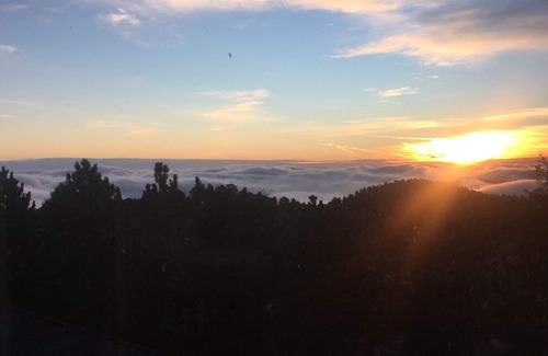 Golden House | Mountain home with hot tub, court, & city views!