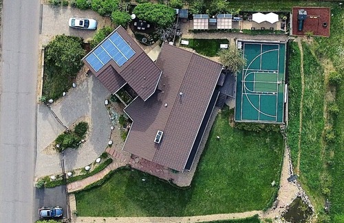 Golden House | Mountain home with hot tub, court, & city views!