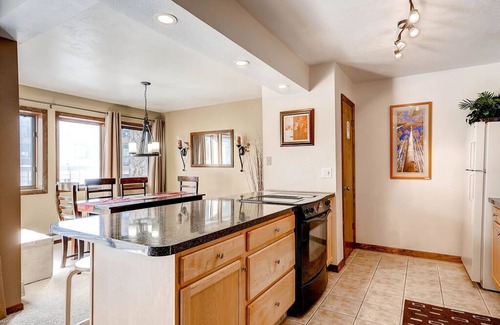 Historic District Condo | Mountain living in Breckenridge Park Place 101C: spacious 2-bedroom condo with views for 8 guests.!