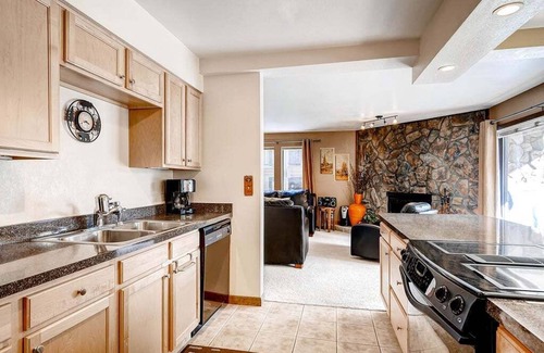 Historic District Condo | Mountain living in Breckenridge Park Place 101C: spacious 2-bedroom condo with views for 8 guests.!