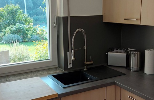 Neckarsteinach Apartment | Neckar idyll with castle view in an upscale apartment and covered terrace