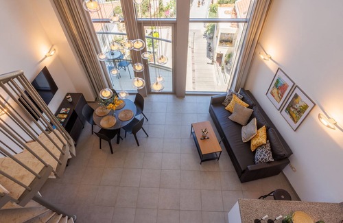 Neve Tzedek Apartment | Neve Tsedek 2BR Loft with Balcony, parking, Pool