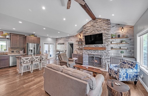 Elkhart House | NEW! Lakeside Retreat with Hot Tub & Game Room