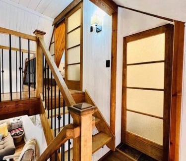 Orford Ski Chalet | New-ski-spa-outdoor-fireplace-Mont Orford