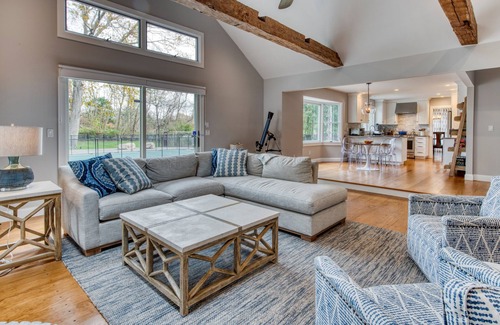 Greenport West House | Newly Renovated Summer Retreat, Heated Pool, Walk to Beach, Designer Furnishings