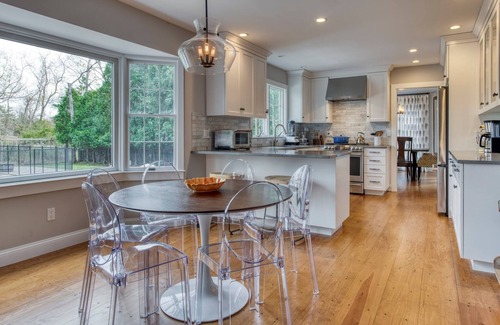 Greenport West House | Newly Renovated Summer Retreat, Heated Pool, Walk to Beach, Designer Furnishings