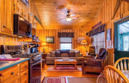 Rangeley Plantation Cabin | Niboban Cabin 5 right on Rangeley Lake with a screened porch, fire pit, hammock, WiFi and dock!