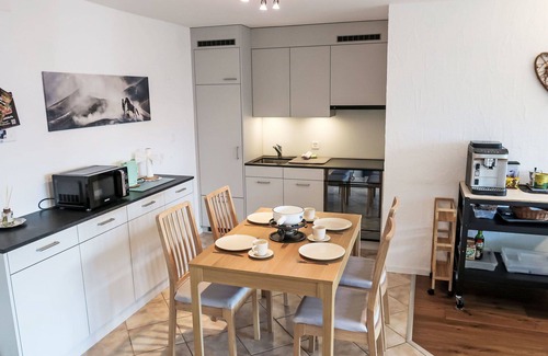 Trin Apartment | Nice apartment for 2 guests with WIFI, TV, balcony, pets allowed and panoramic view