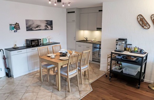 Trin Apartment | Nice apartment for 2 guests with WIFI, TV, balcony, pets allowed and panoramic view