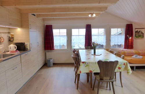 Brienzwiler Apartment | Nice apartment for 5 people with WIFI, TV, terrace, pets allowed and panoramic view