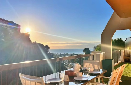 Saint Antoine Apartment | Nice west, 80m2, 3 bedrooms, swimming pool, tennis court, air conditioning, sea view and top floor