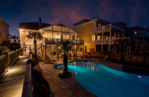 Sunset Beach House | Ocean Isle Beach-Oceanfront & sound side home on gated West End -sleeps 20