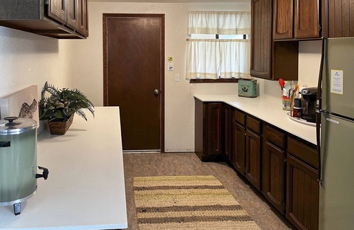 Bandon House | Ocean view 70s-themed home with beach access, grill, funky interior, & W/D