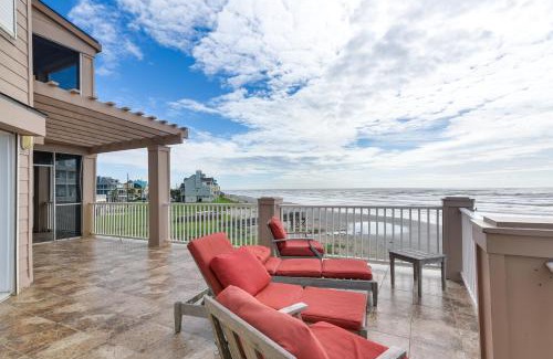 Spanish Grant House | Oceanfront Galveston Beach House Steps to Sand!
