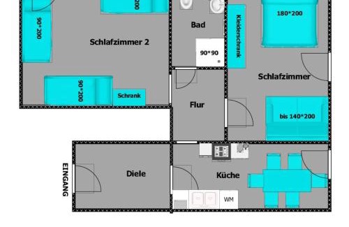 Hofgeismar Apartment | OCTOPUS-2 Monteurwohnung in Zentrum! 2-zkb im 2og