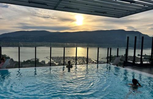 Downtown Kelowna Apartment | One Million-Dollar Vista Premium 2-Bed Sky Flat with Lake & City Views
