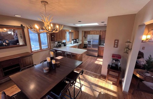 Wolf Laurel House | One of a kind, Creek Front Lodge 3 floors, 2 kitchens, long distance views.