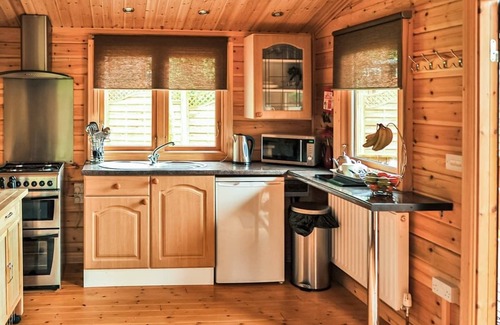 Ystradgynlais Ski Chalet | Open plan lodge with two doubles, both with TV/DVD.