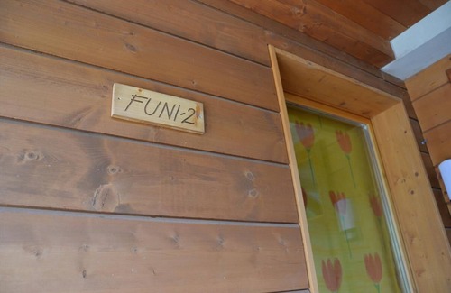 Saint-Luc Apartment | Outside : luxury modern apartment on the ground floor of a chalet, for 6-7 persons, terrace with a b