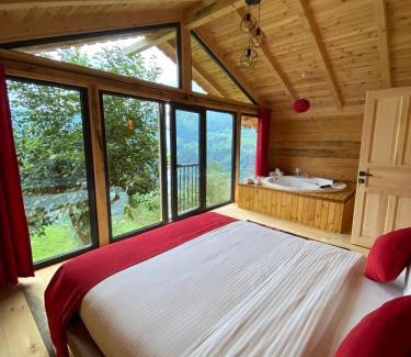 Cayirduzu Ski Chalet | Parla dağ evi kırmızı oda